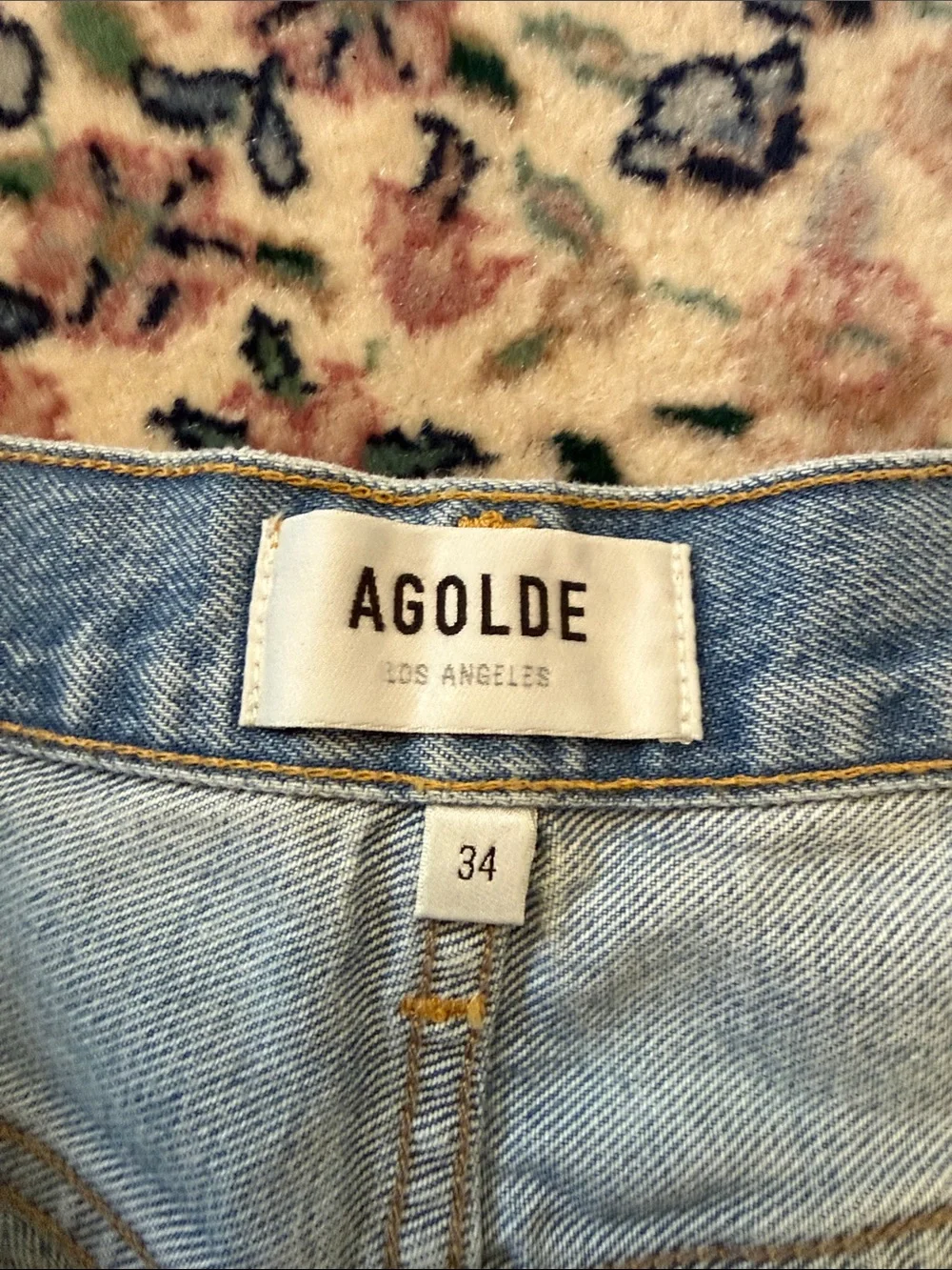Agolde Light Wash Parker long short Distressed Denim Cutoff Shorts swapmeet 34